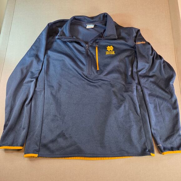 Columbia Notre Dame Irish Omni-Wick 1/4 Zip Pullover Blue XL - Picture 15 of 15